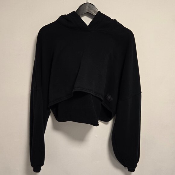 Savage X Fenty Essential Cropped Hoodie in Black (1X) - Picture 2 of 3